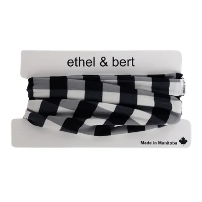 Infinity Scarf - Black and White Buffalo Plaid