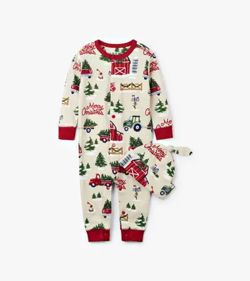 Country Christmas Coverall & Cap