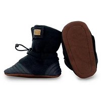 Adjustable Stay-Put Cozy Fleece Booties | Black