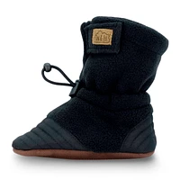 Adjustable Stay-Put Cozy Fleece Booties | Black