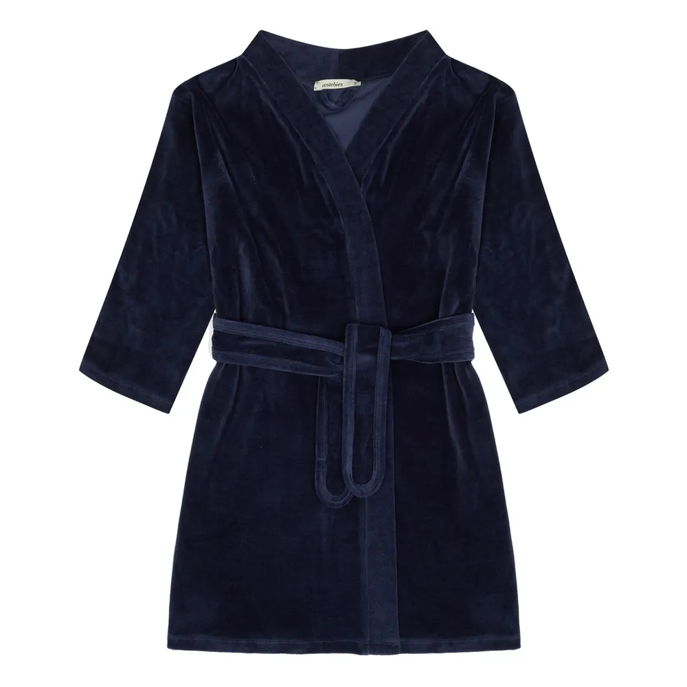 Deep Navy Velvet Robe