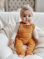 Corduroy Ruffle Romper Butterscotch