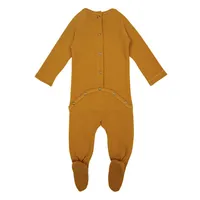 Corduroy Raglan Footie Butterscotch