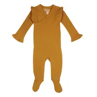 Corduroy Wrap Footie Butterscotch