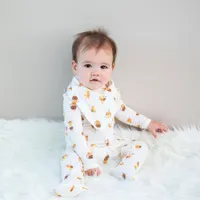 Organic Cotton Zip Up Footies (Icy Pals Print)