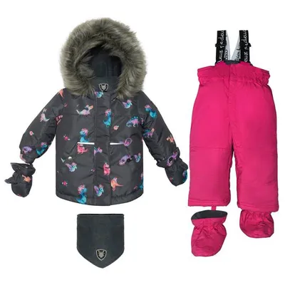 Baby Two Piece Snowsuit Fushia Pink Dinos