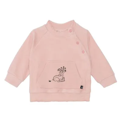 Super Soft Fleece Top With Pocket Pink Printed