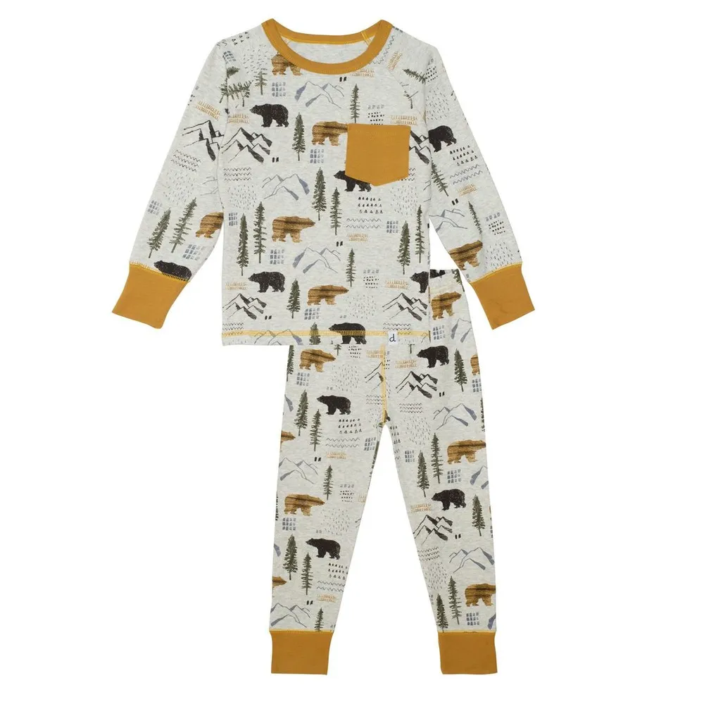 Organic Cotton Two Piece Pajama Set Bear