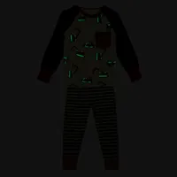 Organic Cotton Two Piece Pajama Set Bulldozer "Glow the Dark"