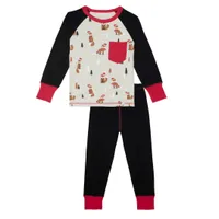 Organic Cotton Two Piece Pajama Set Christmas Fox "Glow the Dark"