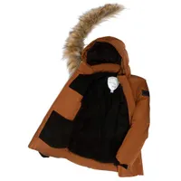 Brown Hooded Faux-Fur Winter Puffer Parka