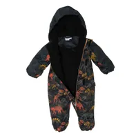 Baby Spring Suit With Hat Black Dinosaur Print
