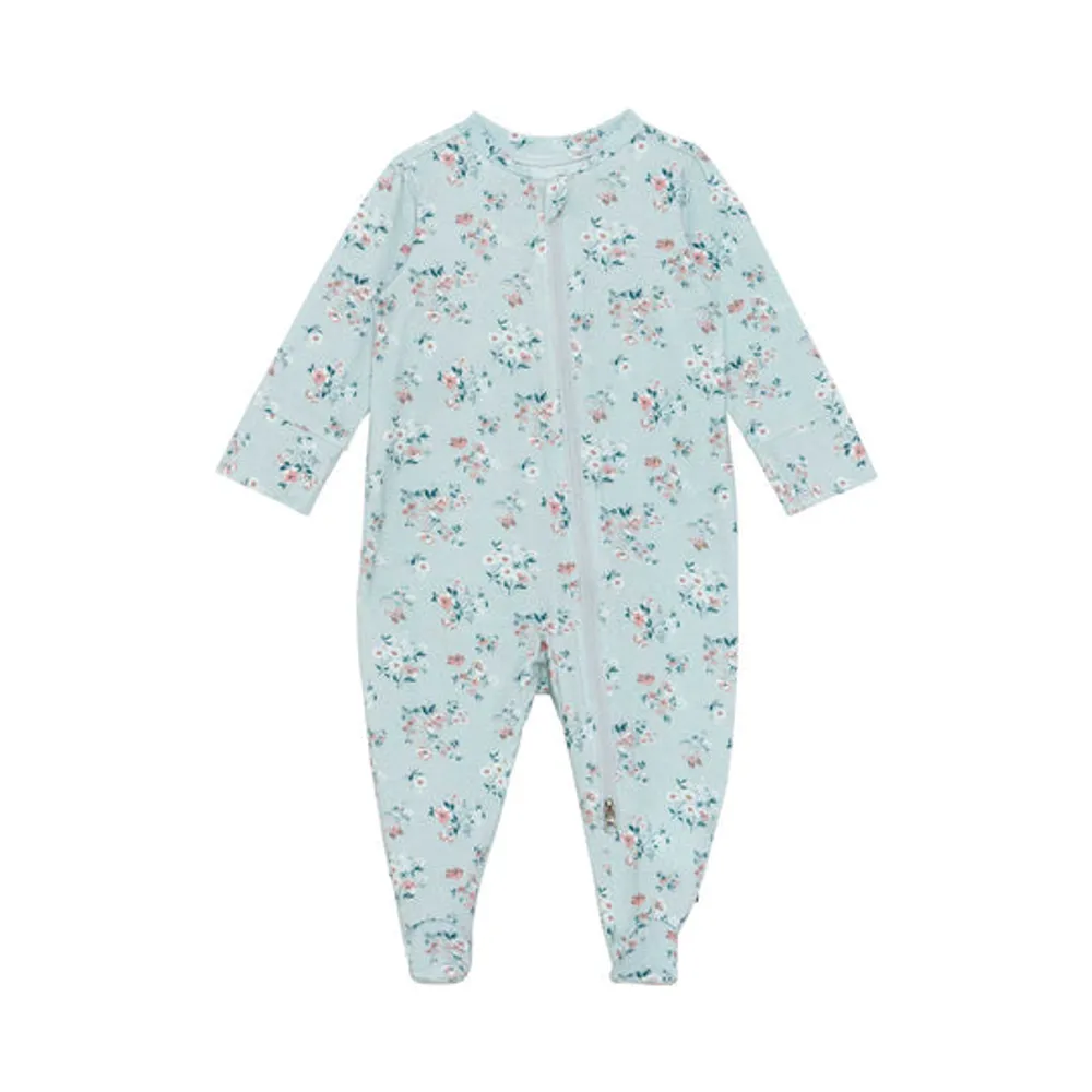 Printed Pajamas AOP Flower Pastel Blue