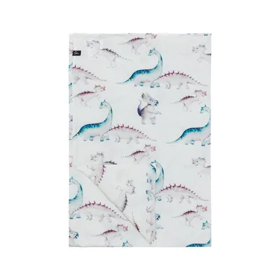 Printed Blanket Muslin AOP Dino Watercolour