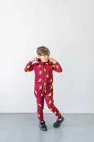 LIGHTNING BOLT ALLOVER PRINT HOODED ROMPER