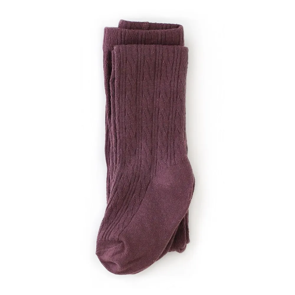 DUSTY PLUM CABLE KNIT TIGHTS