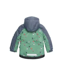 Printed Little Dogs Two Piece Snowsuit Green And Brown