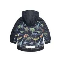 Printed Dinosaurs Two Piece Snowsuit Black And Steel Blue