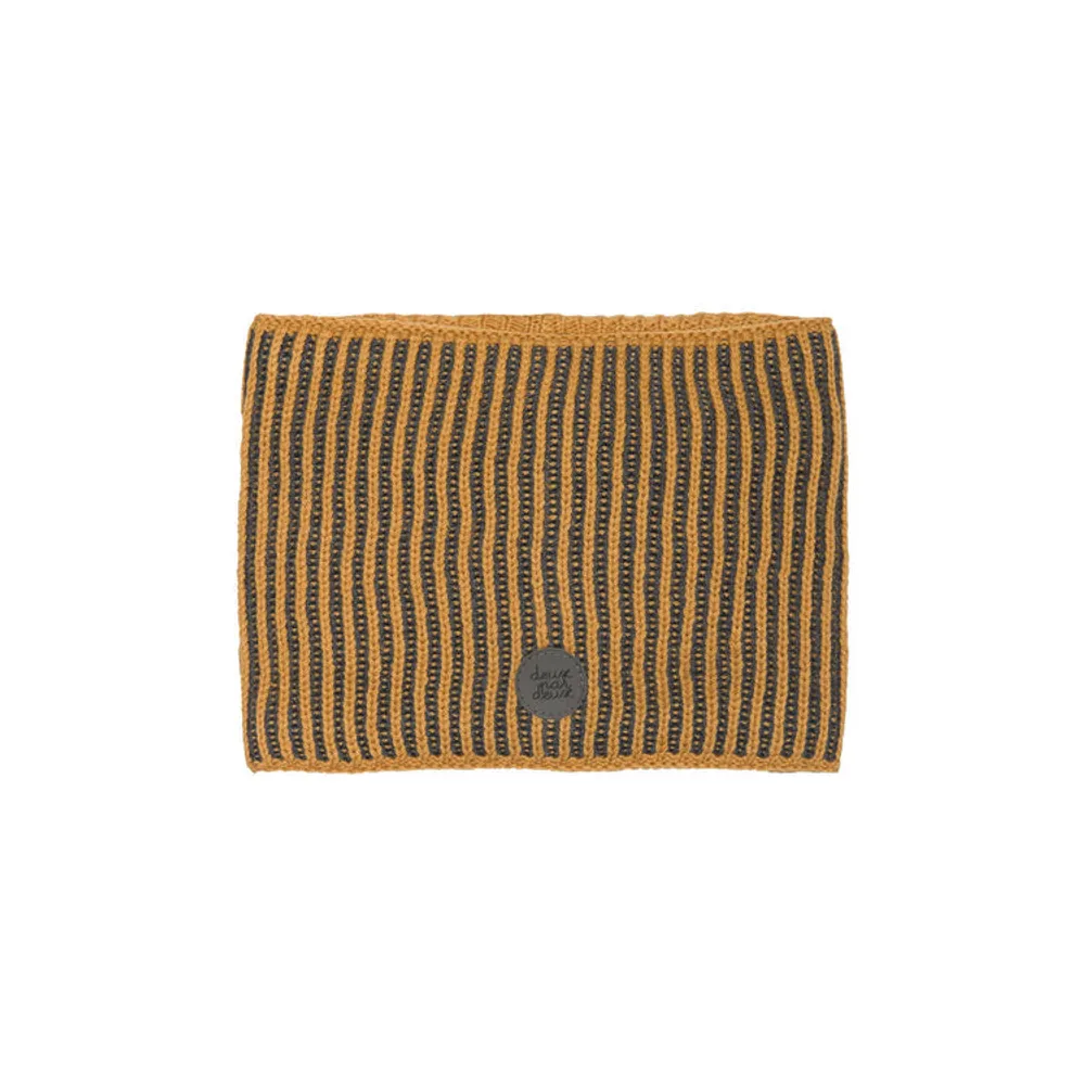 Knitted Neckwarmer Yellow Brown