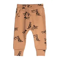 Organic Cotton Printed Dogs Top And Pant Set Beige Mix Brown