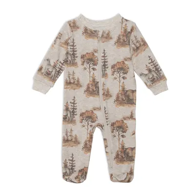 Organic Cotton One Piece Printed Pajamas With Bears