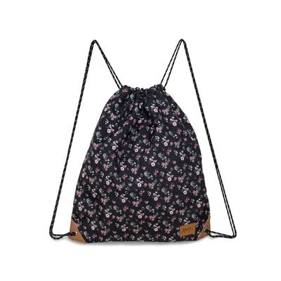 Drawstring Bag With Printed Flowers