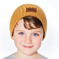 Knit Hat Brown-Yellow