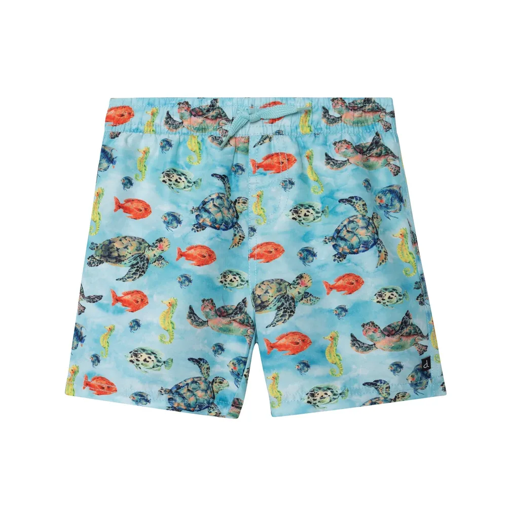 Printed Boardshort Blue Turtles