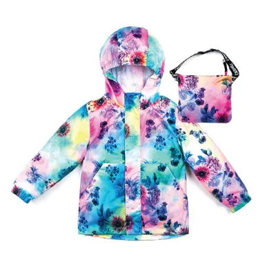 Printed Packable Windbreaker Multicolor Flowers