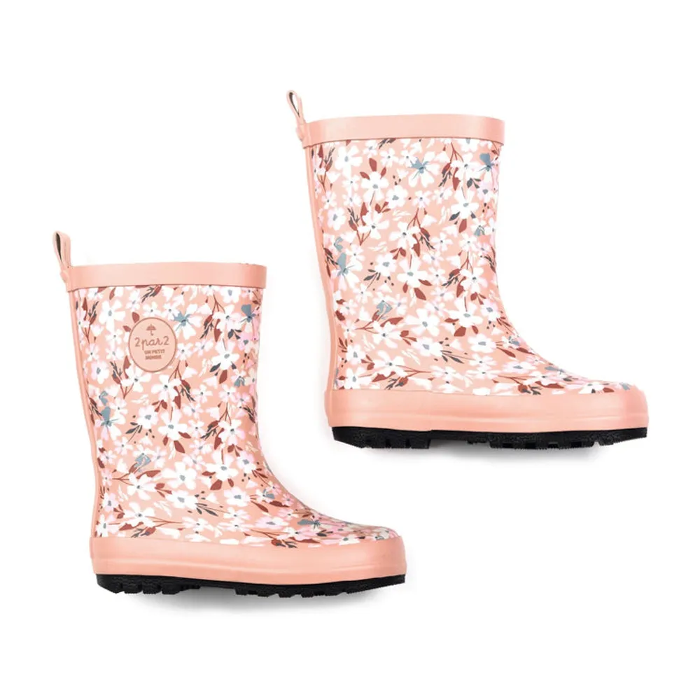 Printed Rain Boots Dusty Pink Mini Flowers