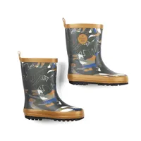 Printed Rain Boots Khaki Dinosaurs