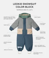 Leokid Snowsuit Color Block "Gray Wave"