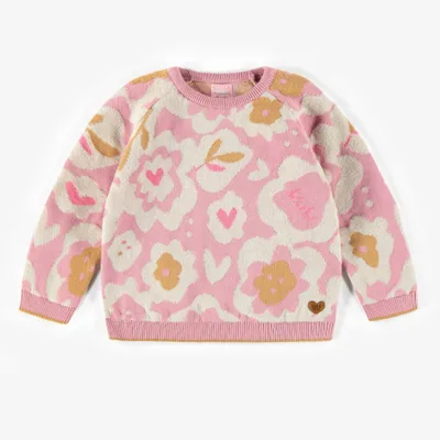 PINK PATTERNED KNIT SWEATER, BABY