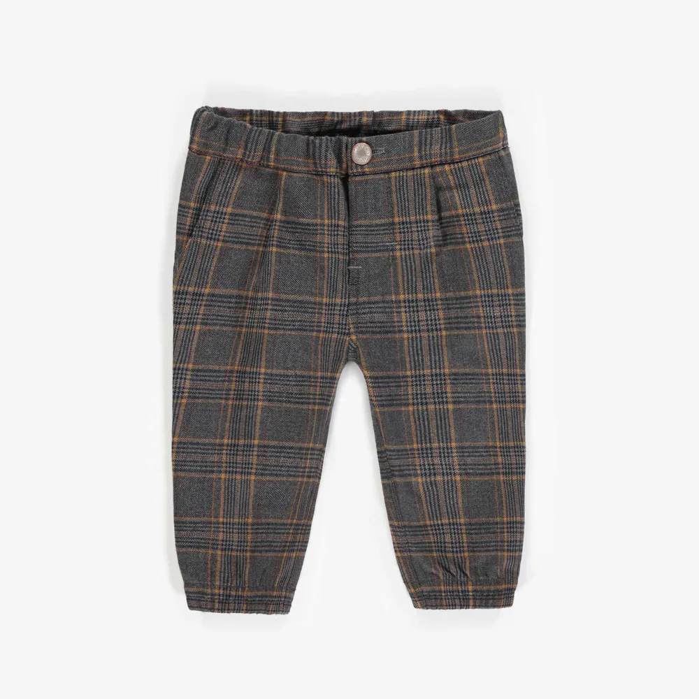 STRETCH PLAID PANTS GABARDINE, BABY