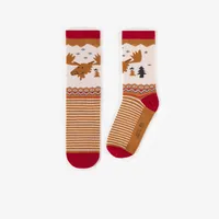 CREAM SOCKS WITH MOOSE, CHILD