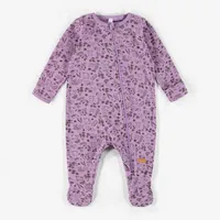 VIOLET PATTERNED PAJAMAS, NEWBORN GIRL