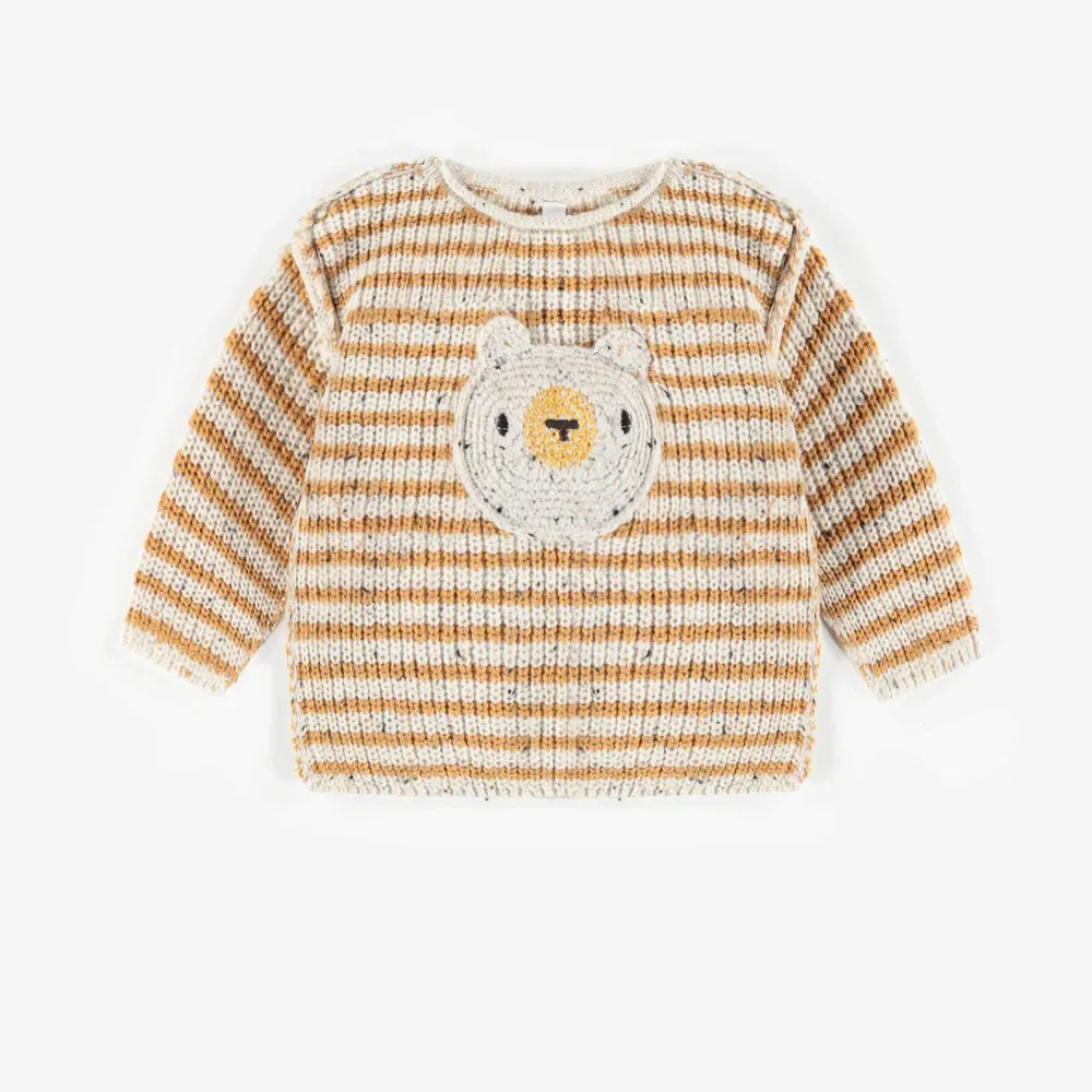 STRIPED CREWNECK WITH EMBROIDERED ILLUSTRATION, NEWBORN