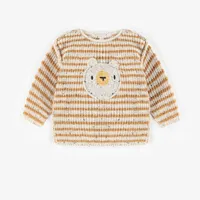 STRIPED CREWNECK WITH EMBROIDERED ILLUSTRATION, NEWBORN