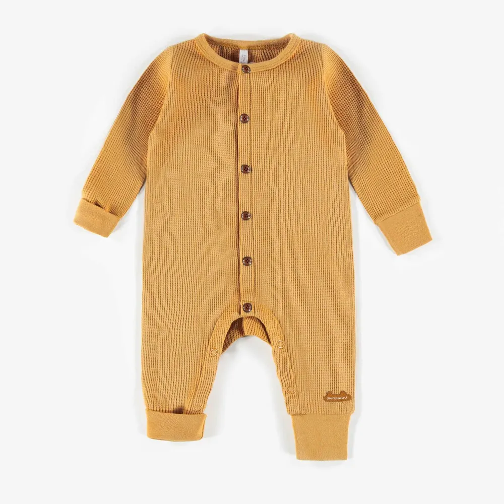 ADJUSTABLE LIGHT BROWN PYJAMAS, NEWBORN UNISEX