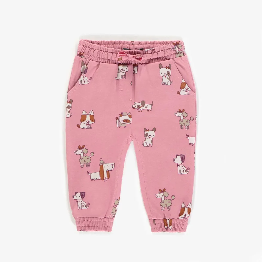 PATTERNED JOG PANTS PEACH TOUCH EFFECT JERSEY, BABY