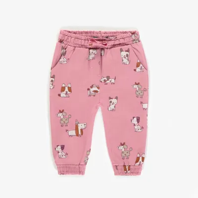 PATTERNED JOG PANTS PEACH TOUCH EFFECT JERSEY, BABY