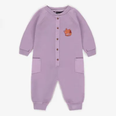 PALE PURPLE ONE-PIECE FRENCH COTTON, BABY