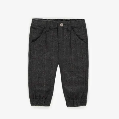 GREY PANTS HERRINGBONE TWEED