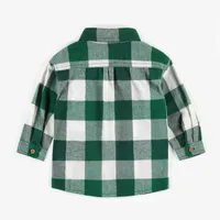 GREEN CHECKERED SHIRT BRUSHED FLANNEL