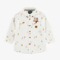 CREAM SHIRT PEACH SKIN EFFECT POPLIN, BABY