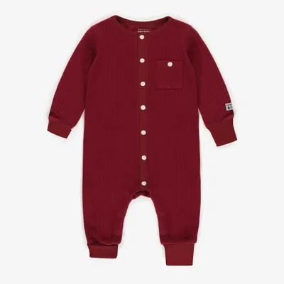 HOLIDAY RED EVOLUTIVE ONE-PIECE PYJAMA RIB COTTON, BABY