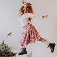 PINK SKIRT WITH FLORAL PATTERN, CHILD