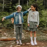 FLORAL GREEN SKIRT WITH RUFFLES VISCOSE, CHILD