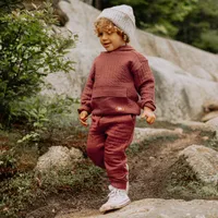 RUST HOODY QUILTED JERSEY, BABY