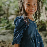 CORDUROY DRESS WITH DENIM WASH, CHILD